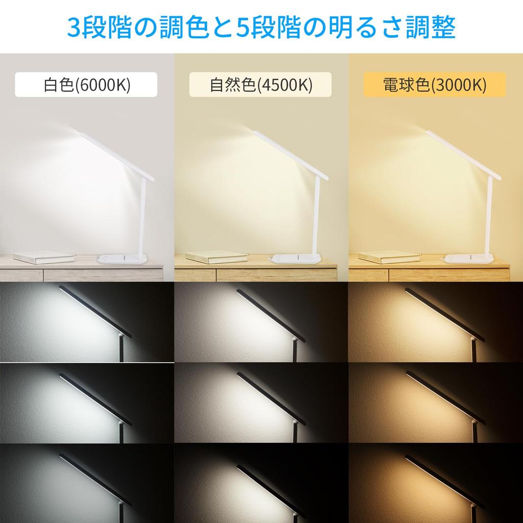 KAWEINA Стол письменный, учебный, сенсорный, настольный, легкий, с естественным ABS-светом, лампа, стол, стильный, 5-уровневая тонировка, 3-уровневая тонировка, датчик,