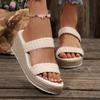 Fashion Women Shoes Plus Size 35-43 Woven Band Wedges Sandals Women Summer Platform High Heels Slippers Woman Weave Thick Sole Sandles