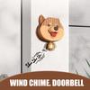 Деревянный дверной звонок в виде собаки с подвеской в виде мультяшной собаки, магнитный/липкий дверной звонок для владельцев магазинов