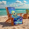 1PC Custom Name Galactic Soccer Dreams Beach Towel Highly Absorbent And Sand-Resistant Towel for Swimming, Pool, Yoga, And Travel Lightweight