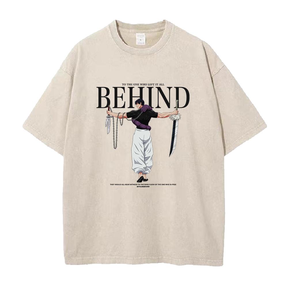 Фушигуро Тодзи Магическая битва Washed T Shirt Манга Футболка Мужская Женская Уличная Футболка С коротким рукавом Хлопок Свободная Футболка Одежда