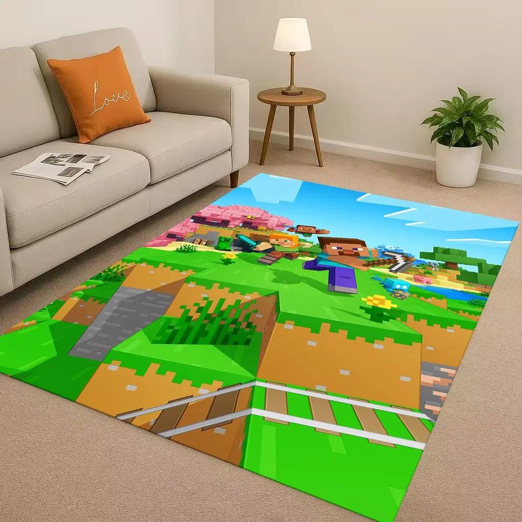 3D S-Sand B-box Cartoon Game Living Room Non-Slip Area Rug Soft Carpet for Bedroom Playroom Sofa,Easy Clean Home Decor Doormat
