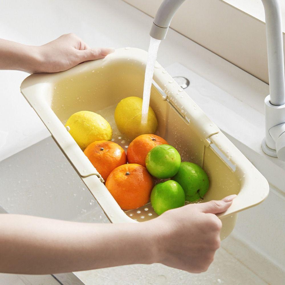 Регулируемая раковина для мытья овощей без BPA, подставка-сушилка для раковины, корзина для мытья, корзина для слива, мытье фруктов