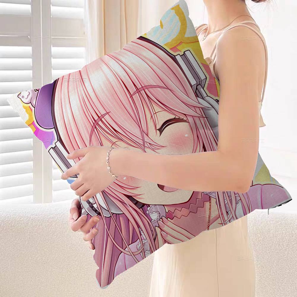 Мультяшная виртуальная певица Super Sonico Подушка Подарок Домашний Офис Декор Спальня Диван Автомобиль Наволочка чехол x
