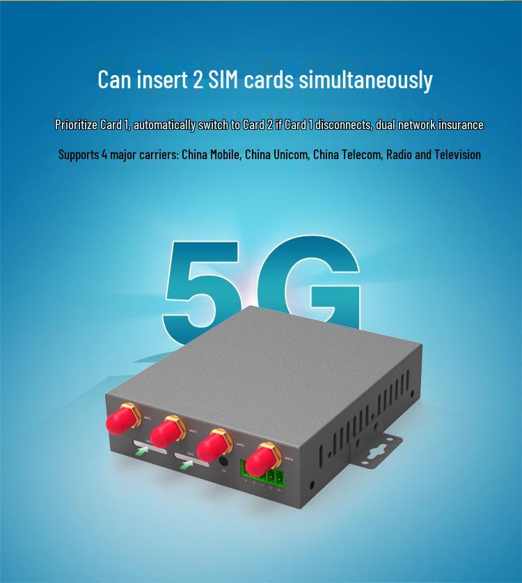 5G Industrial Grade Router with Dual SIM, VPDN, Serial Port & APN for Mobile Unicom/Telecom Networks