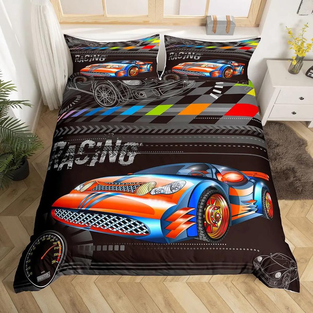 Постельное белье с принтом Hyper Car: пододеяльник и наволочка, комплект для кровати, односпальный, двуспальный, Twin, Full, Queen, King, 2/3 шт., полиэстер, чехол на одеяло