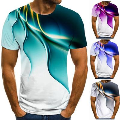 Мужские футболки с забавным 3D принтом, модные топы с короткими рукавами и графическим рисунком молнии, повседневные летние футболки, мужские большие размеры S-6XL