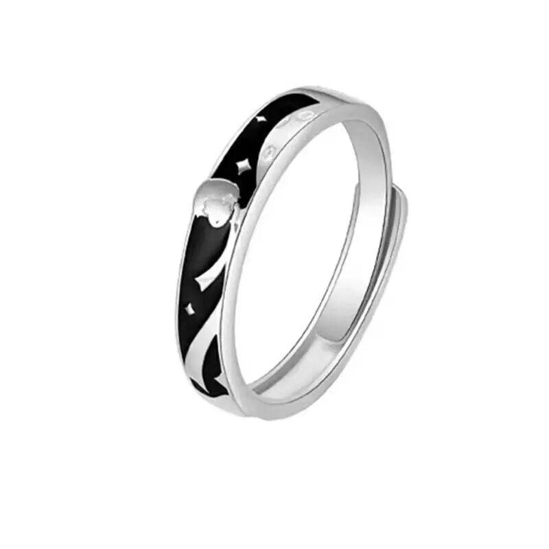 1 шт. серебряного цвета, кольца для пары «Маленький принц/Цветок розы», унисекс, романтическое открытое регулируемое кольцо для влюбленных, ювелирные изделия, подарок на день Святого Валентина