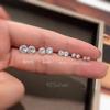 100% Настоящее Серебро 925 Пробы Украшения Женская Мода Милые Маленькие Прозрачные Кристаллы Фианиты Пусеты Серьги Подарок для Девочек Подростков Леди
