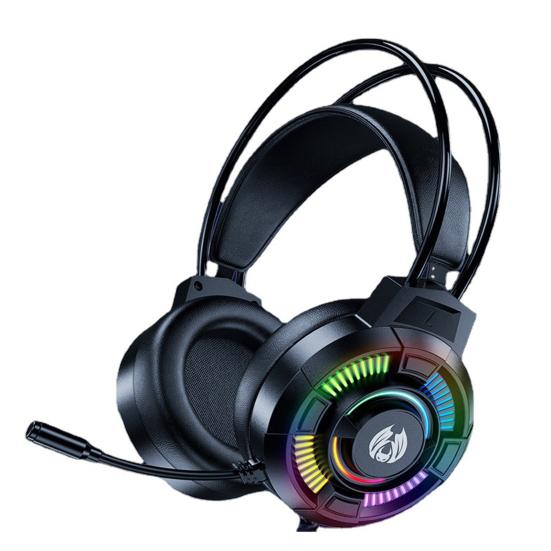 Наушники с активным шумоподавлением, иммерсивным 3D-звуком HiFi и RGB-подсветкой, проводные игровые гарнитуры