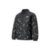 Li Ning Phil Hackett Collaboration Full Print Lapel Loose Short Down Jacket Men Outwear Black AYMT173-4