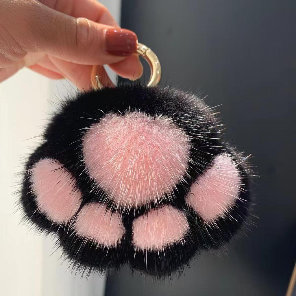 Cat Claw Plush Pendant Keychain - Cute Doll Design for Bags or Cars CLE