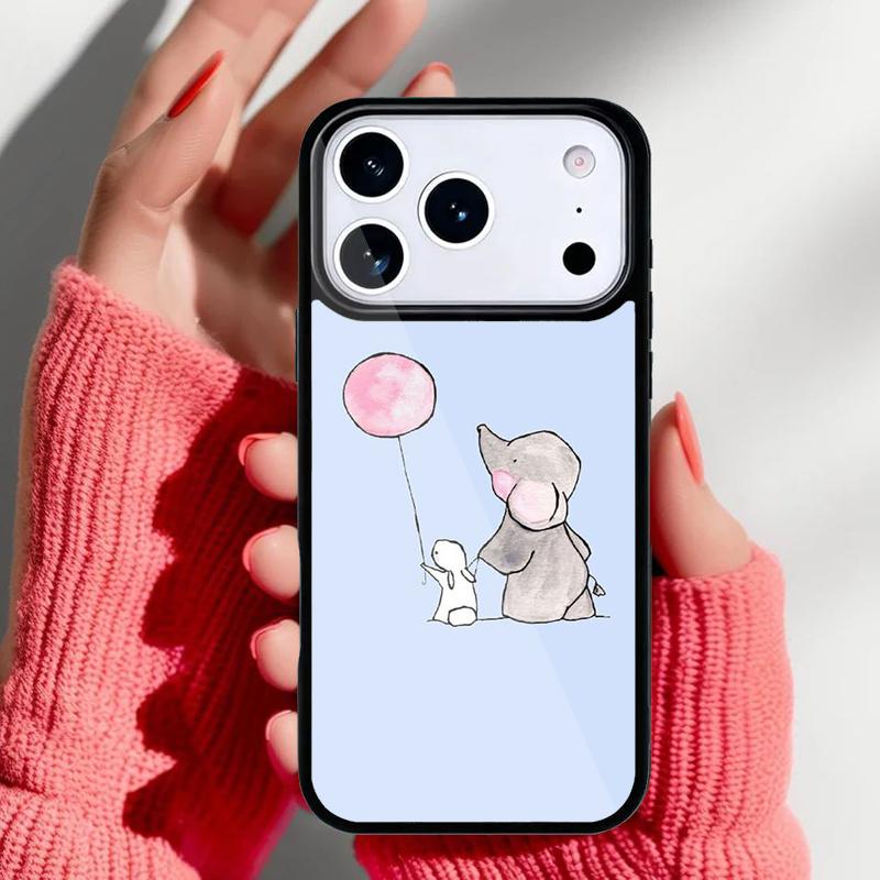 Милый чехол для телефона со слоном для iPhone 17 16 15 14 13 Pro Max Задняя крышка для 12 11 Pro Coque