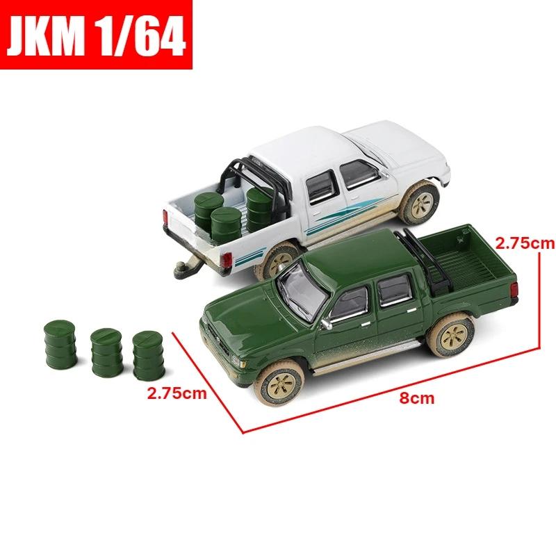 1:64 Pickup Truck Miniature JKM 1/64 Toy Car Vehicle Premium Model Free Wheels Diecast Metal Alloy Collection Gift