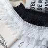 11CM Wide White Black Stretch Lace Chiffon Fabric Dress Collar Ruffle Trim Ribbon DIY Crafts Sewing Wedding Guipure Lace Decor