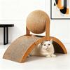 Yousheng 3-in-1 Cat Scratcher Cats Cardboard Scratching Pad with Sisal Ball Wood Frame Indoor Kitten Arched Scratcher for Active Cats Scratching