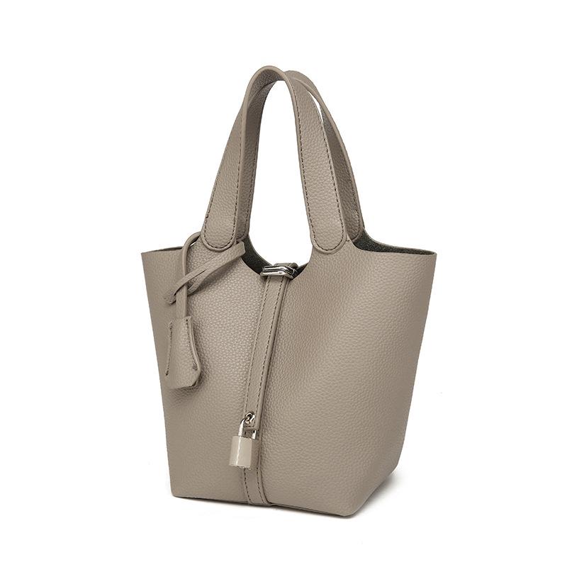 Универсальная сумка-ведро с текстурированным узором личи 2024 года — модная сумка через плечо для женщин и для поездок на работу и для мам с детьми