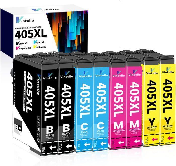 Ink Cartridge - Vintella - 405XL - Compatible Epson - 8 Cartridges - High Yield