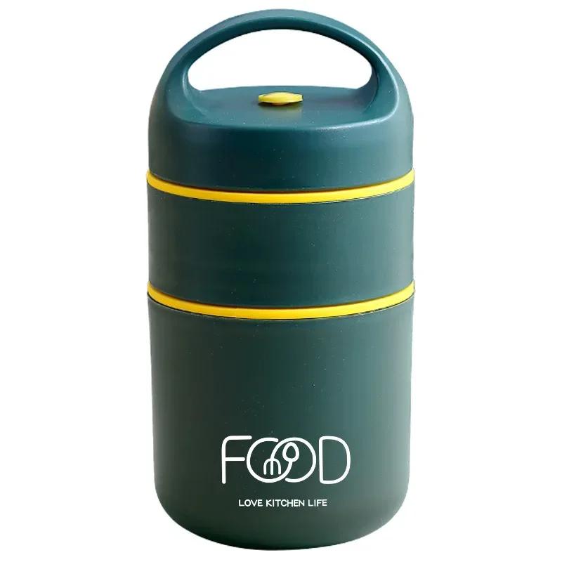 304 Stainless Steel Children Soup Cup with Spoon Seal Heat Preservation Insulated Food Warmer Bento Lunch Box for Kids Students