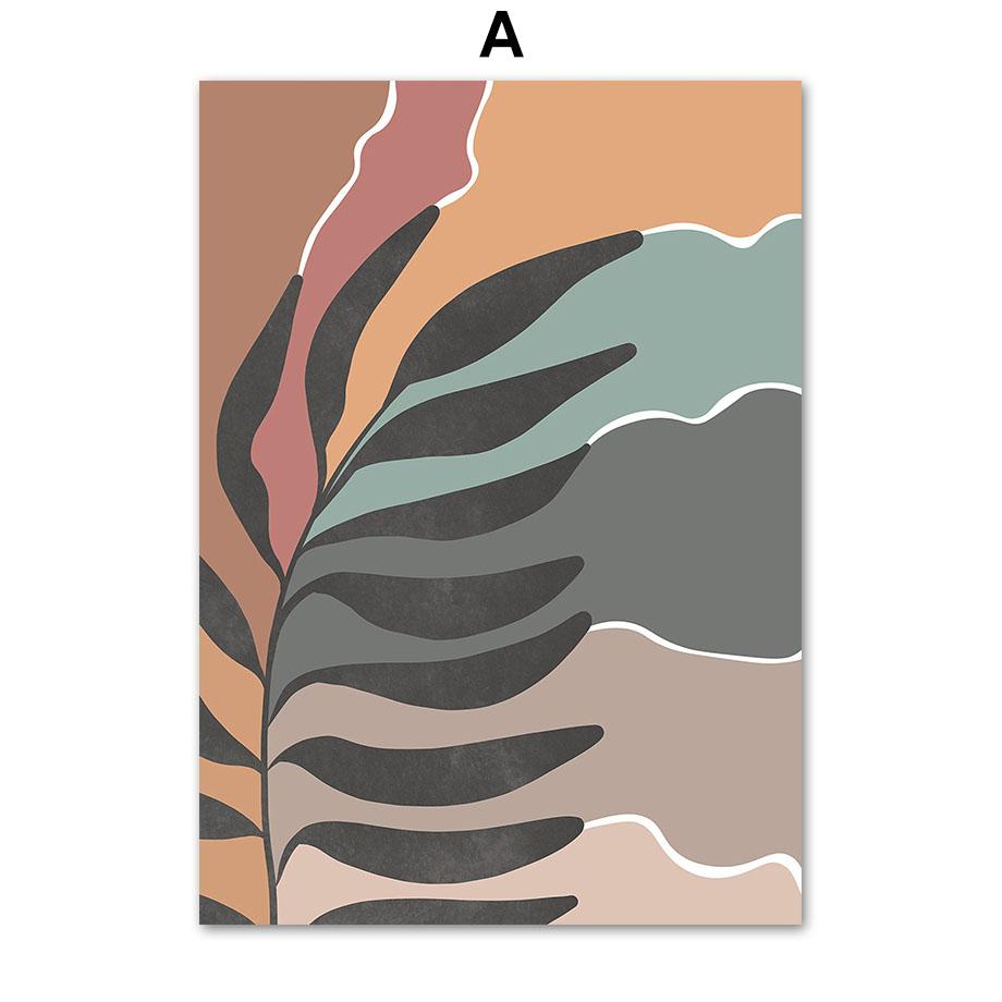 Солнечные листья Радуга Абстрактная геометрия Бохо Скандинавская настенная живопись Галерея постеров и принтов Настенная картина для декора гостиной