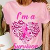 I Am a Survivor Breast Cancer Awareness Pink Ribbon October Womens T-Shirt BC