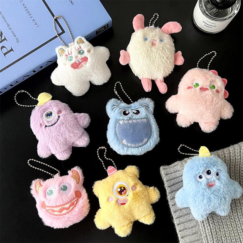 Cute Monsters Doll Keys Keychain Girls Cartoon Car Keyring Kawaii Women Bag Accessories Pendant Plush Doll Keychain