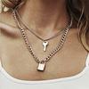 Vintage Multi-layer Coin Pendant Choker Necklace For Women Gold Silver Color Fashion Chunky Chain Necklaces Jewelry