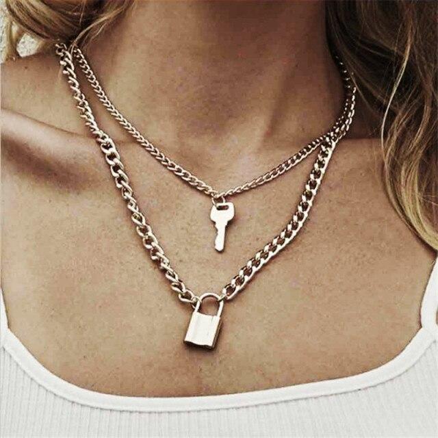 Vintage Multi-layer Coin Pendant Choker Necklace For Women Gold Silver Color Fashion Chunky Chain Necklaces Jewelry