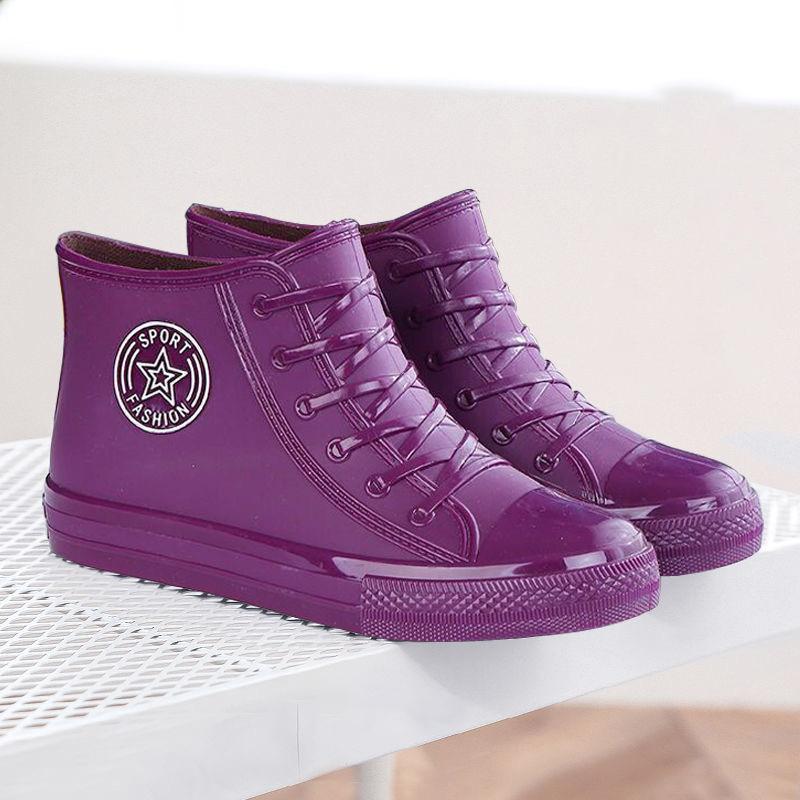 Women Non Slip Fashion Short Tube Rain Boots Outdoor Rubber Shoes Waterproof Shoes