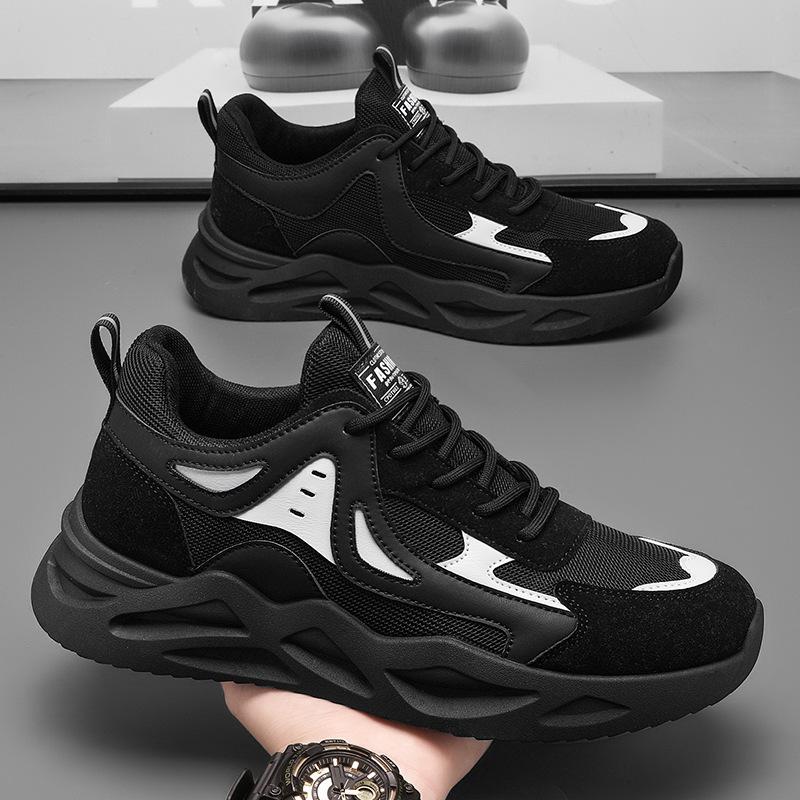 Spring Men's Shoes New Breathable Mesh Shoes Men's Sports Shoes Trendy Versatile Thick-soled Casual Dad's Shoes