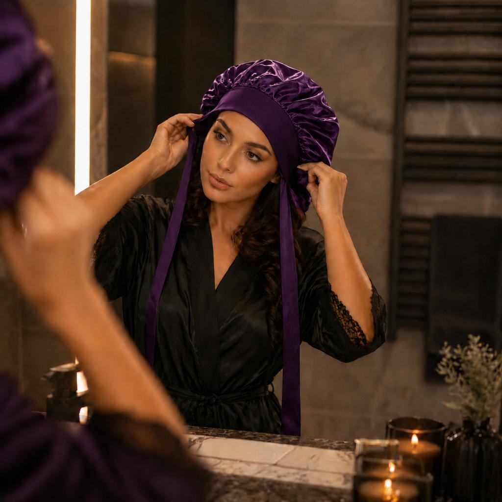 Silk Sleeping Cap Satin Sleeping Cap with Headband