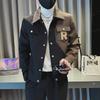 2023 Trendy Men's Contrast Lapel Jacket: Stylish Spring & Autumn Casual Wear