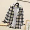 Men's Long-Sleeve Plaid Shirt - Autumn Hong Kong Style, Trendy Korean Slim Fit, Casual Jacket for Couples