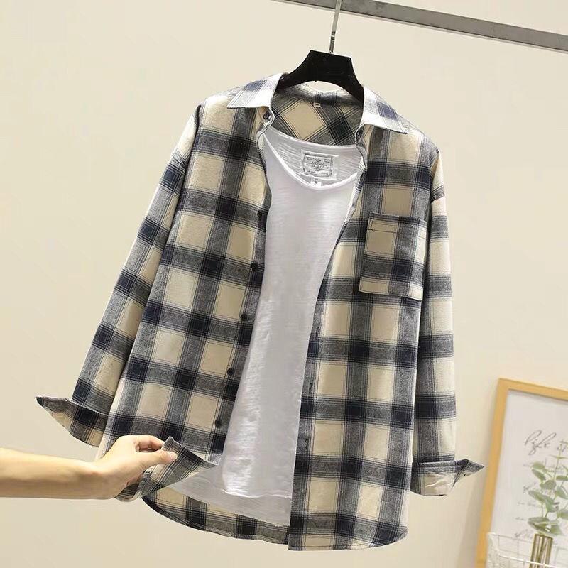 Men's Long-Sleeve Plaid Shirt - Autumn Hong Kong Style, Trendy Korean Slim Fit, Casual Jacket for Couples