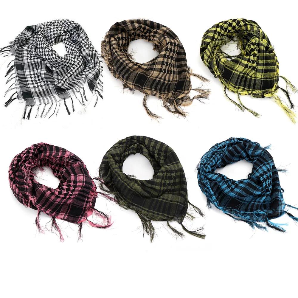 Outdoor Ultrathin Tactical Scarf Lightweight Hiking Arab Desert Headscarf Unisex Military Shawl Keep Warm Plaid Bandana Scarf