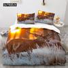 Пододеяльник с изображением оленя 3D Sunset Elk Комплект постельного белья для детей и девочек Мягкий пододеяльник из микрофибры с застежкой-молнией