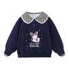 Hello Kitty Девочковая клетчатая толстовка с лацканами в стиле пэчворк