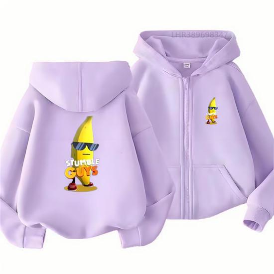 Zipper Style Children's Clothes Long Sleeve Hoodie Pink Coat Girls Boy 3-12Yrs Leisure Sweatshirt Toddle Stumble Guys Game
