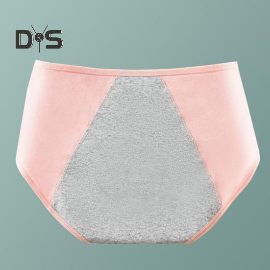 Women Menstrual Panties Mid Waist Cotton Anti-leak Plus Size Soft Breathable Anti-septic Solid Color Elastic Moisture-wicking Lady Briefs Period
