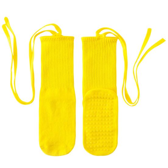 Носки для йоги и пилатеса с нескользящими подошвами для женщин, вязаные гольфы до щиколотки с завязками, носки-гольфы на шнуровке для барре, балета, танцев