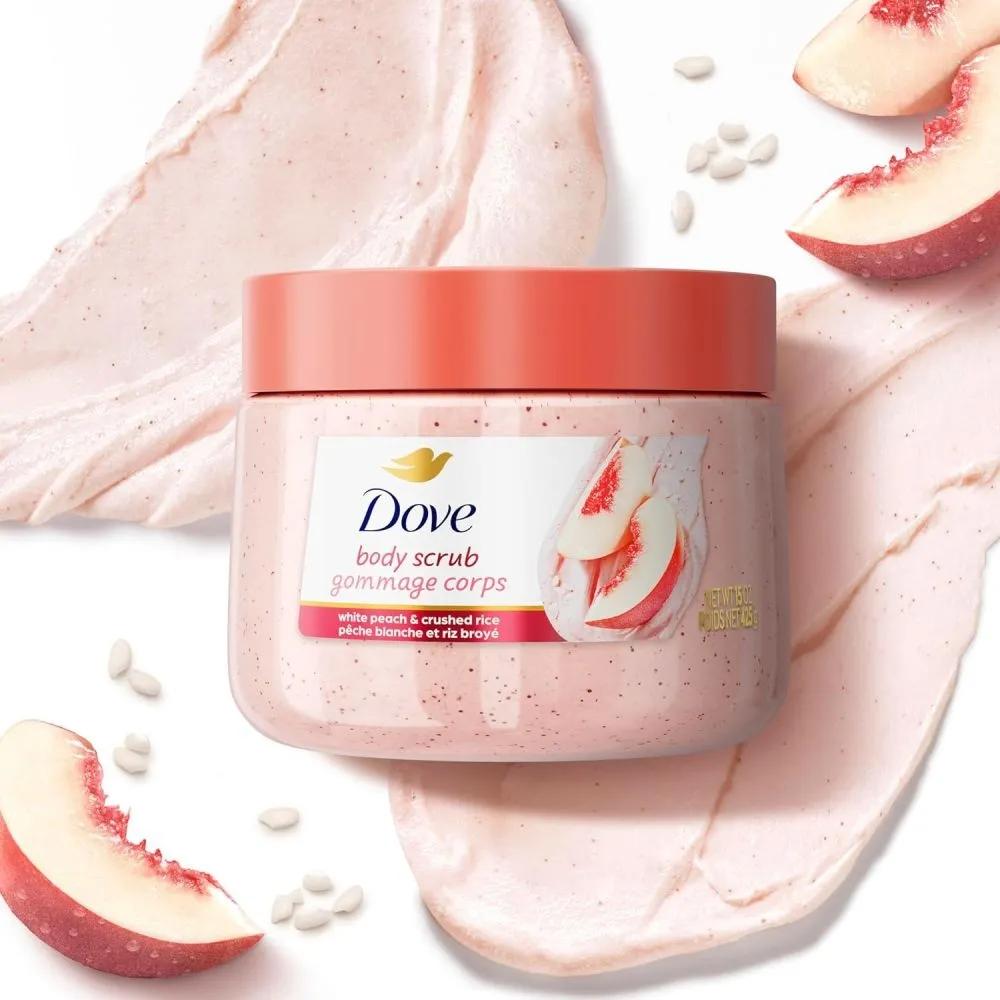 DOVE Персиковый скраб для тела 425 мл Отшелушивающий Увлажняющий 3 бутылки