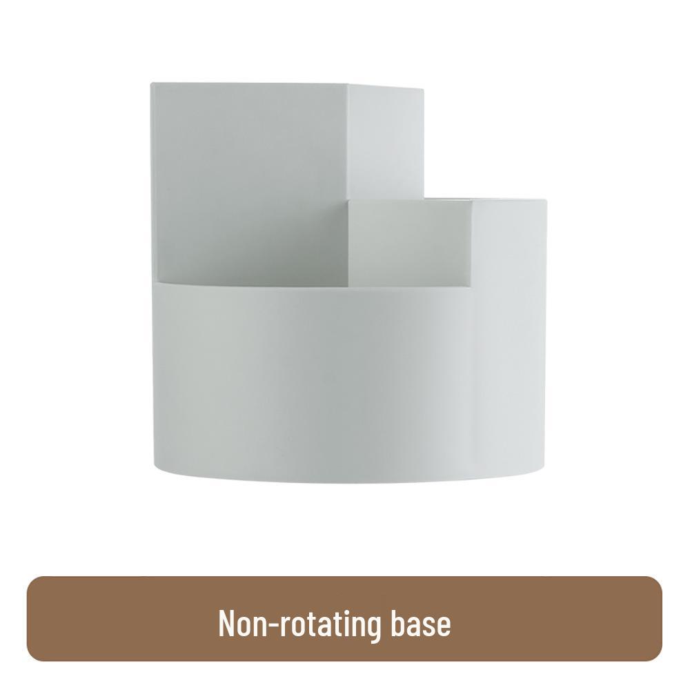 Three-Grid Rotating Pen & Makeup Brush Holder - Large Capacity, Multifunctional Japanese Office & Education Storage Box