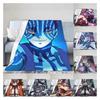 Akaza Blankets Velvet Anime Kimetsu no Yaiba Soft Throw Blanket for Car Sofa Couch Bedroom Quilt