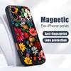 Чехол с узором из разноцветных цветов Для iPhone 17 Pro Max iPhone 16 15 14 13 Pro Max Магнитный Для Magsafe Гибридный ТПУ+ПК Матовый Чехол