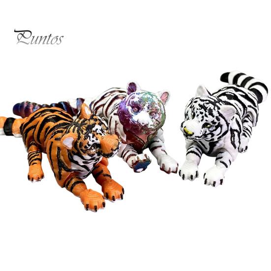 3D-печатная фигурка тигра, реалистичная, с подвижными суставами, шарнирная фигурка лесного животного для дома, офиса, книжной полки, гибкое украшение