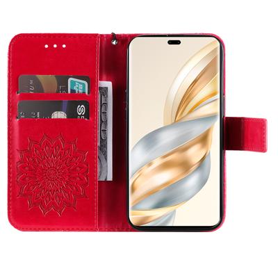 Чехол-кошелек с подставкой и ремешком для телефона Honor Magic7 Lite 5G/X9c 5G/X60 Pro 5G, кожаный, с принтом подсолнуха