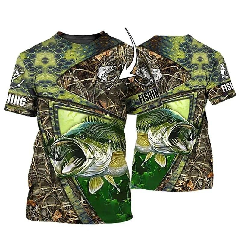 Синяя футболка с рисунком рыбалки для мужчин, топы, футболки Harajuku, модная футболка с 3D принтом карпа, женская одежда с коротким рукавом