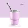 1 Piece 2oz Mini Tumbler Shot Glass with Straw and Lid Stainless Steel Cute Cups Double Wall Vacuum Insulated Shot Glasses Cups