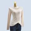 A Variety of Woolen Sweater Half Turtleneck Base Knitting Women's Spring and Autumn Sexy Gauze Stitching Slim Fit Inner Wear Long Sleeves Tops