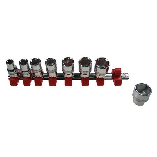 SK11 (SK11) Non-slip Socket Set Hexagon SHS308X Clip Color: Red Drive Angle: 9.5mm 8 Pieces 1 Set